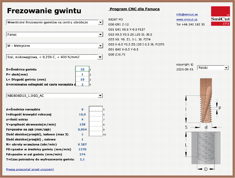 Frezowanie gwintów – często zadawane pytania. Gdzie mogę znaleźć dane skrawania i program CNC do frezowania gwintów?